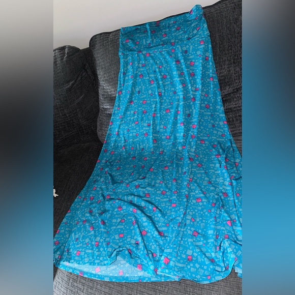 Lula Roe size small Blue pink maxi Dress - Picture 1 of 6